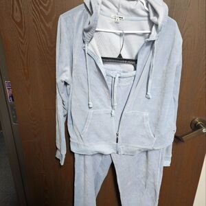 Faahion Nova Women's The Original Trend Setter Velour Set, Light Blue